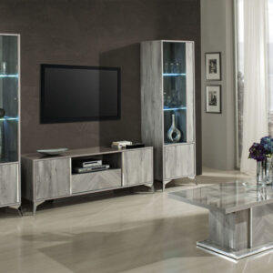 ALEXA Complete Living Set modern living room - 1 Door Light-Temp-Glass Sidedoor X2 - Avery Furnishings